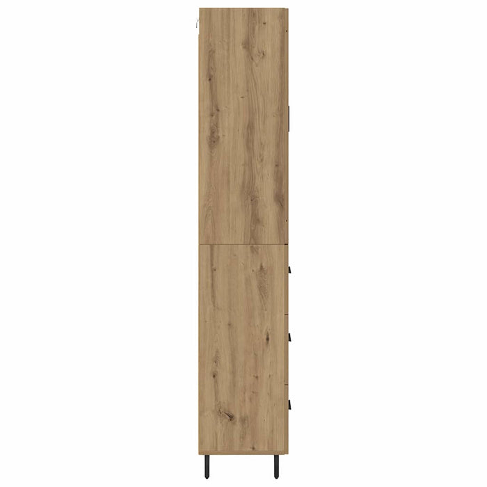 Credenza 2 pz-Set di 2 Buffet-Armadio da cucina Rovere artigianale Legno Stratificato e Vetro 461436