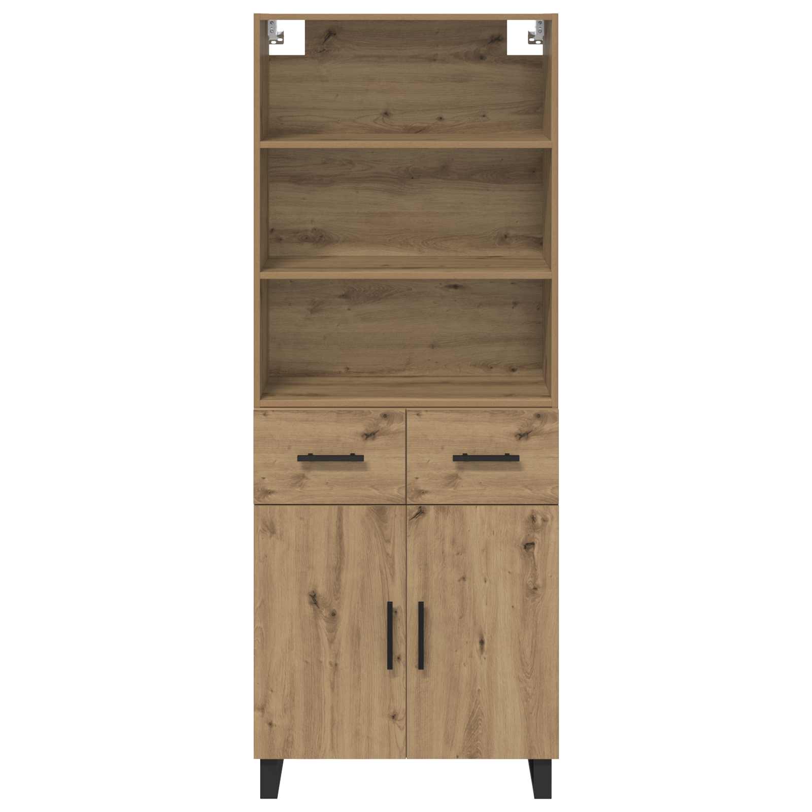 Credenza con Cassetto-Buffet-Armadio da cucina Rovere artigianale 69,5 x 34 x 180 cm 645954