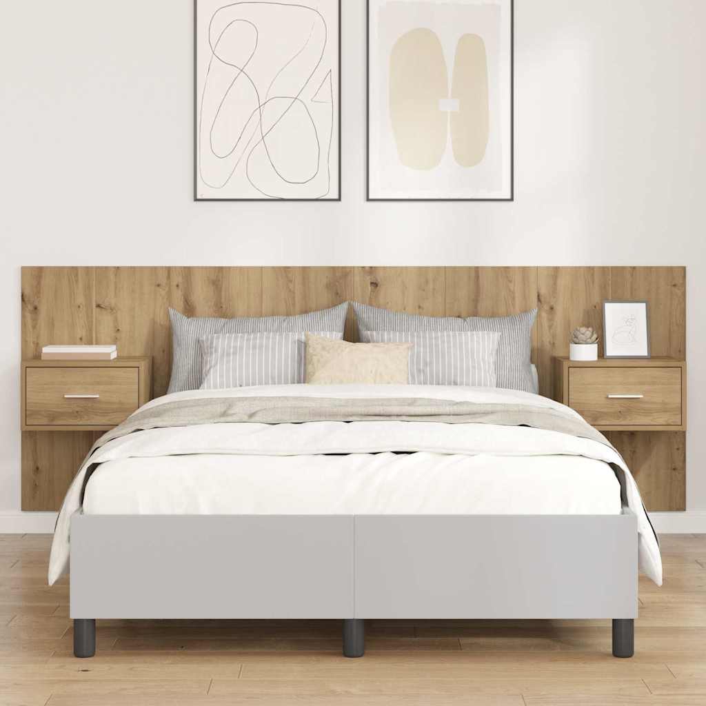 Testata con Comodino 3 pcs Rovere artigianale Legno multistrato 3415864