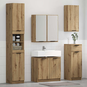 Set di mobili per il bagno con porta 3 pcs Rovere artigianale 3415875