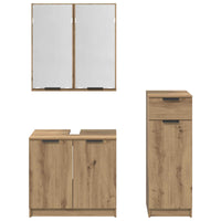 Set di mobili per il bagno con porta 3 pcs Rovere artigianale 3415875