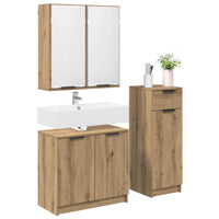 Set di mobili per il bagno con porta 3 pcs Rovere artigianale 3415875