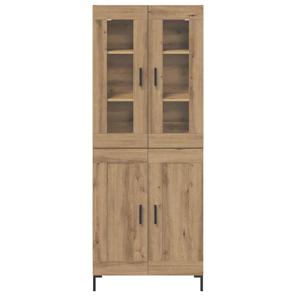 Credenza 2 pz-Set di 2 Buffet-Armadio da cucina Rovere artigianale 69,5 x 34 x 180 cm 959678