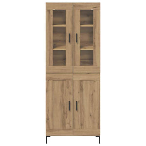 Credenza 2 pz-Set di 2 Buffet-Armadio da cucina Rovere artigianale 69,5 x 34 x 180 cm 959678