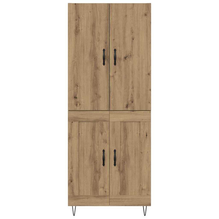 Credenza 2 pcs Rovere artigianale Legno Stratificato e Vetro 3415885