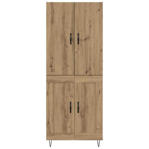 Credenza 2 pz-Set di 2 Buffet-Armadio da cucina Rovere artigianale Legno ingegnerizzato e vetro 706368