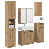 Set di mobili per il bagno con porta 5 pcs Rovere artigianale 3415888