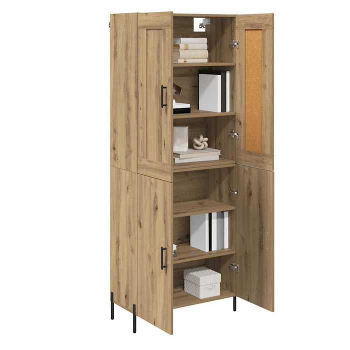 Credenza 2 pz-Set di 2 Buffet-Armadio da cucina Rovere artigianale Legno multistrato 754265