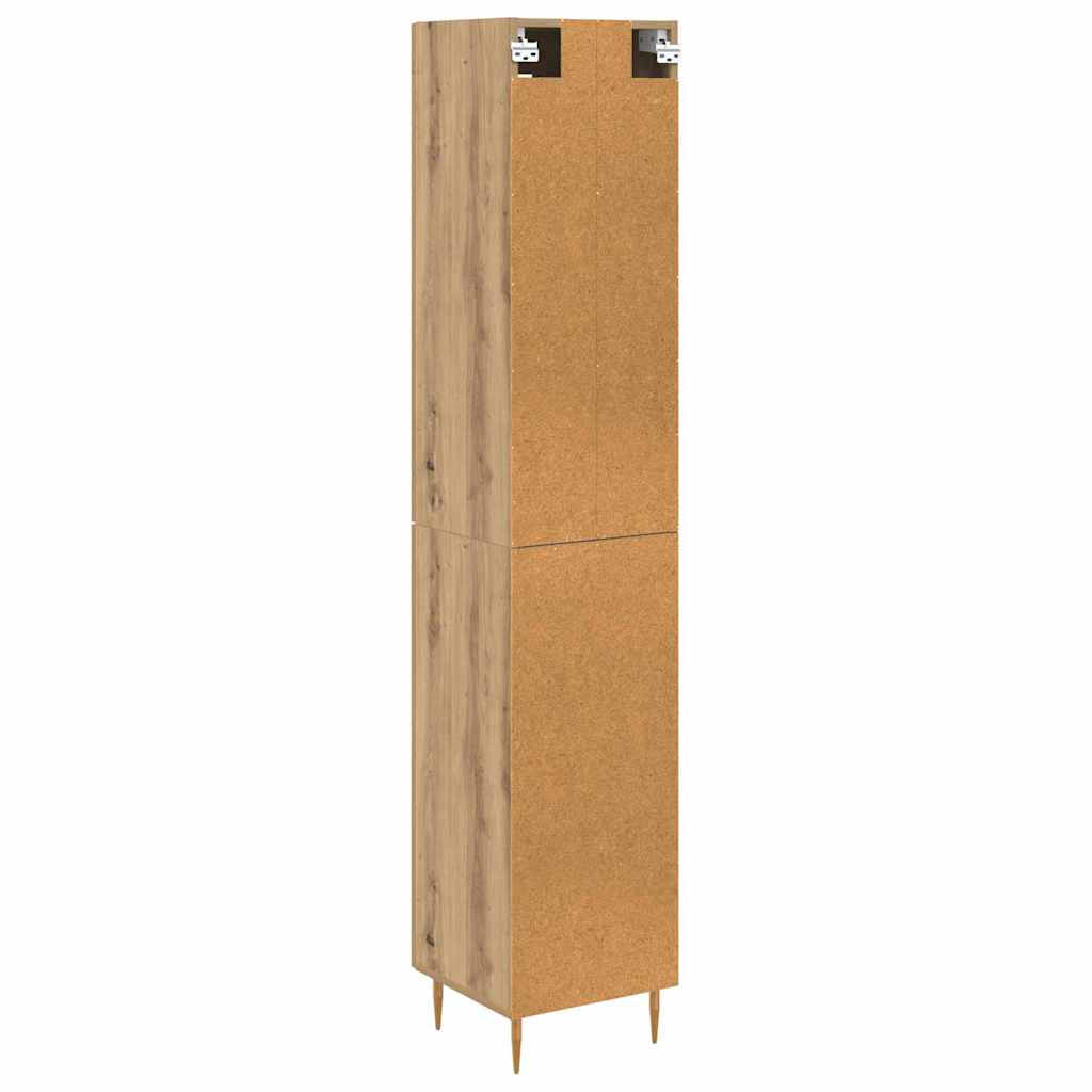 Credenza 2 pcs Rovere artigianale Vetro 3415901