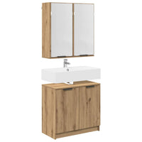 Set di Armadi da Bagno Rovere artigianale Legno multistrato 3415906