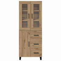 Credenza 2 pz-Set di 2 Buffet-Armadio da cucina Rovere artigianale Legno Stratificato e Vetro 745387