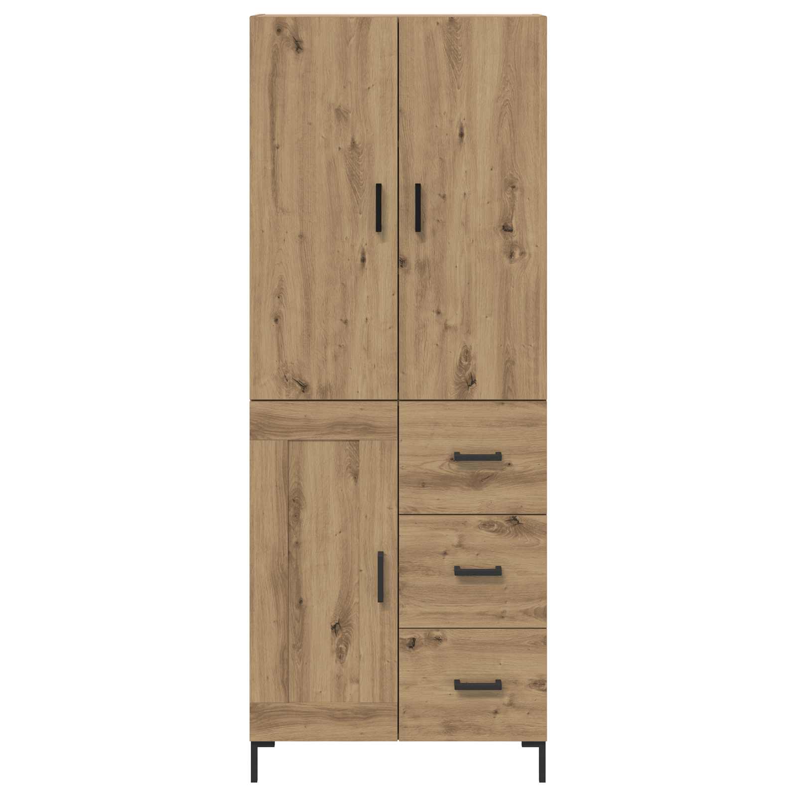 Credenza con Cassetto-Buffet-Armadio da cucina Rovere artigianale 69,5 x 34 x 180 cm 875951