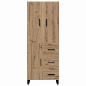 Credenza 2 pcs Rovere artigianale Legno Stratificato e Vetro 3415920