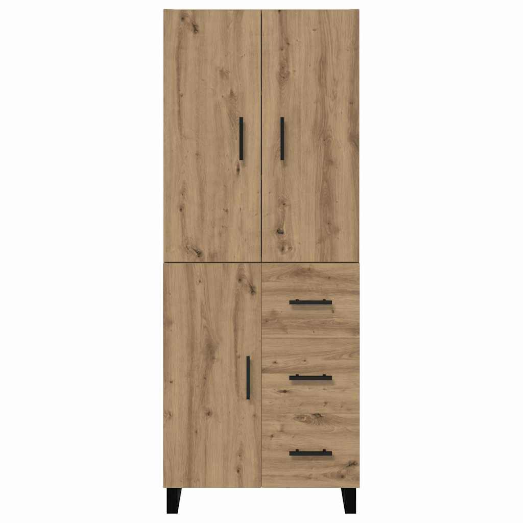 Credenza 2 pz-Set di 2 Buffet-Armadio da cucina Rovere artigianale Legno Stratificato e Vetro 502784