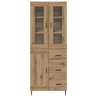 Credenza 2 pz-Set di 2 Buffet-Armadio da cucina Rovere artigianale Legno Stratificato e Vetro 318800