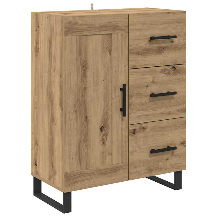Credenza 2 pz-Set di 2 Buffet-Armadio da cucina Rovere artigianale Legno Stratificato e Vetro 506418