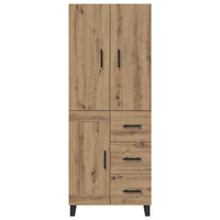 Credenza 2 pz-Set di 2 Buffet-Armadio da cucina Rovere artigianale Legno Stratificato e Vetro 506418