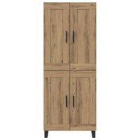 Credenza 2 pcs Rovere artigianale Legno Stratificato e Vetro 3415926