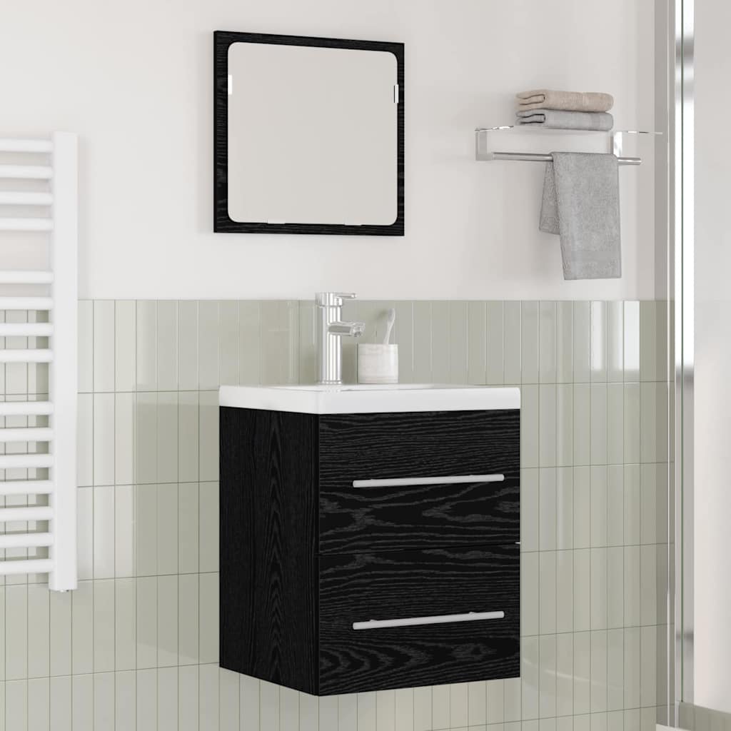 Armadio per Lavabo da Bagno con cassetto Nero 42 x 39 x 52 cm 3415937