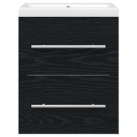 Armadio per Lavabo da Bagno con cassetto Nero 42 x 39 x 52 cm 3415937