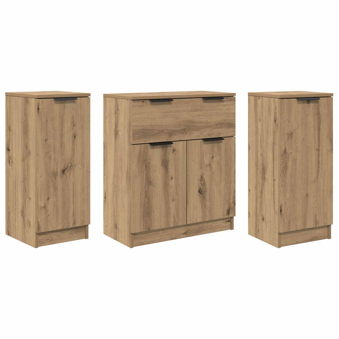 Credenza 3 pcs Rovere artigianale Legno multistrato 3415938