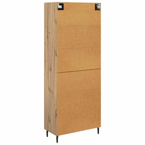 Credenza 2 pcs Rovere artigianale Legno Stratificato e Vetro 3415939