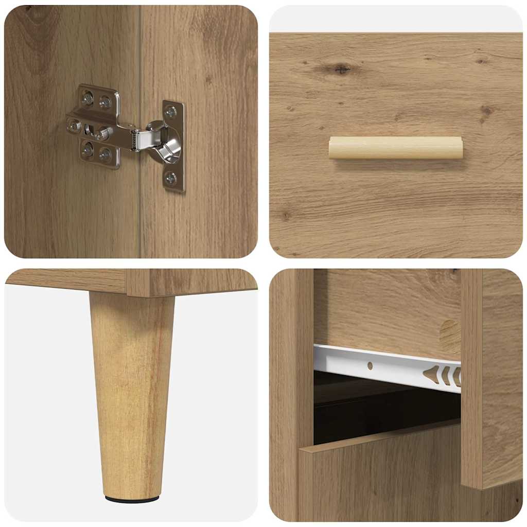 Credenza con cassetto Rovere artigianale 69,5 x 32,5 x 180 cm 3415943