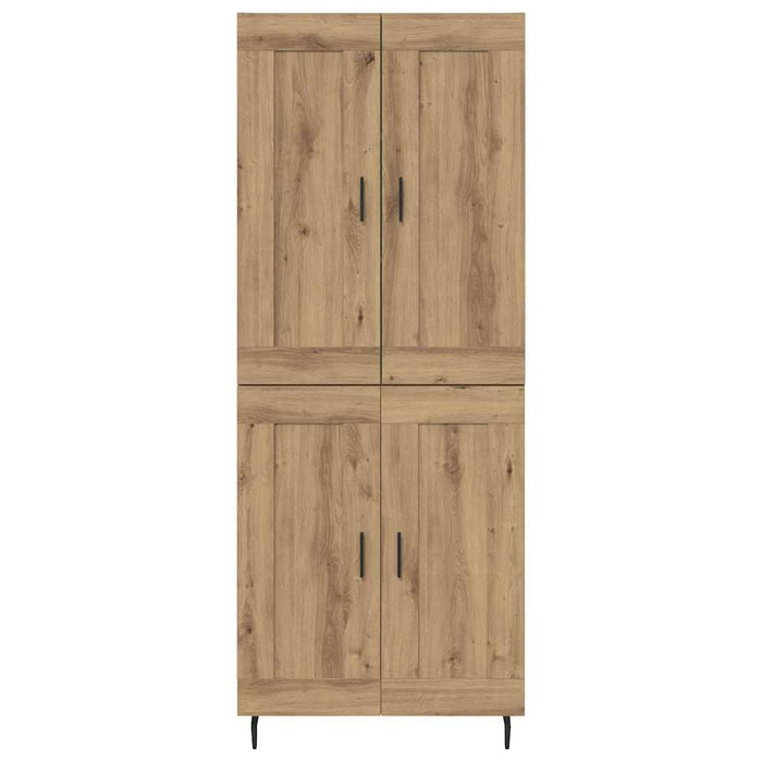 Credenza 2 pcs Rovere artigianale Legno Stratificato e Vetro 3415948