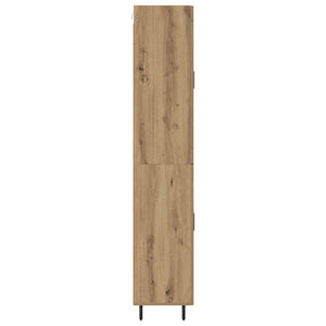 Credenza 2 pcs Rovere artigianale Legno Stratificato e Vetro 3415948