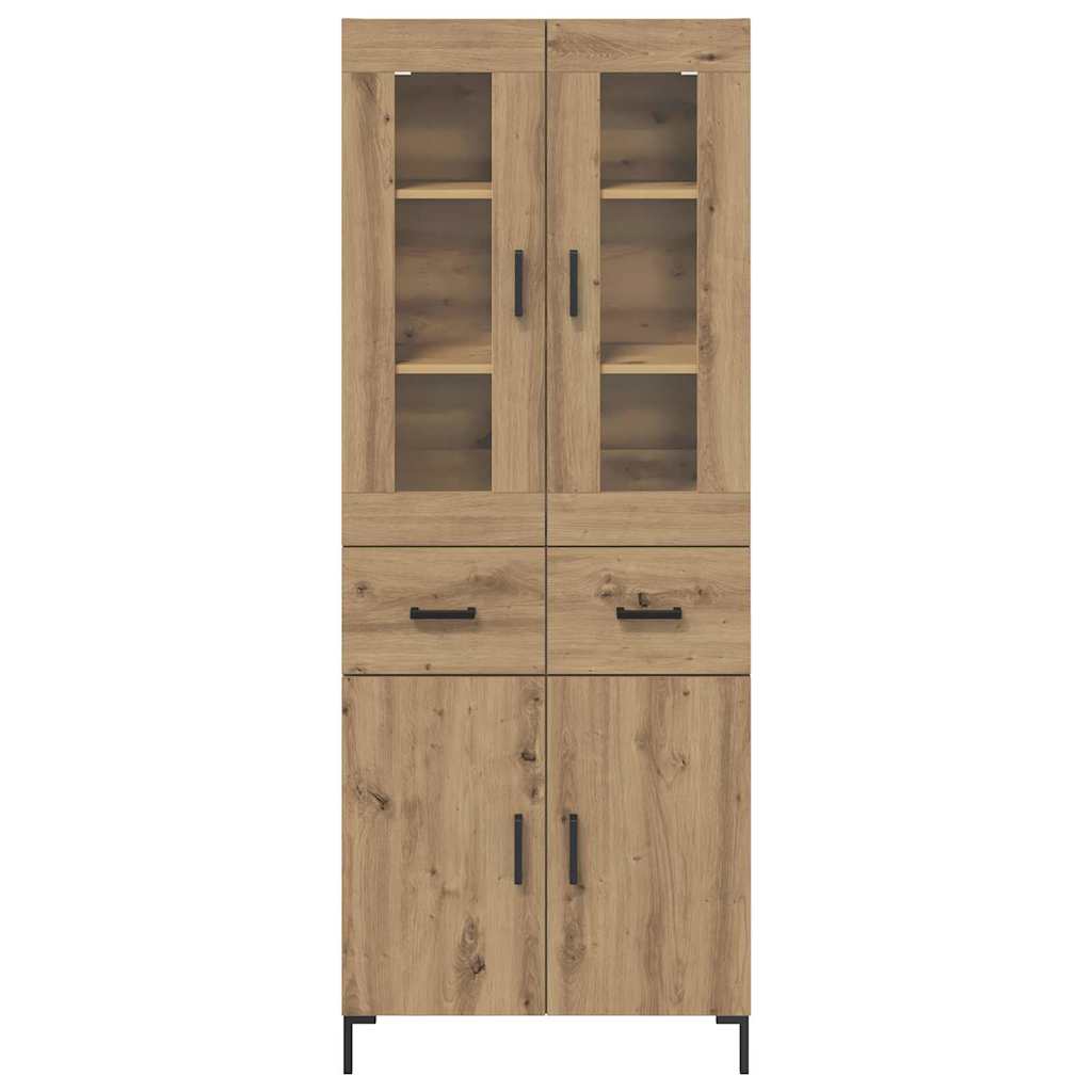 Credenza 2 pz-Set di 2 Buffet-Armadio da cucina Rovere artigianale 69,5 x 34 x 180 cm 369627