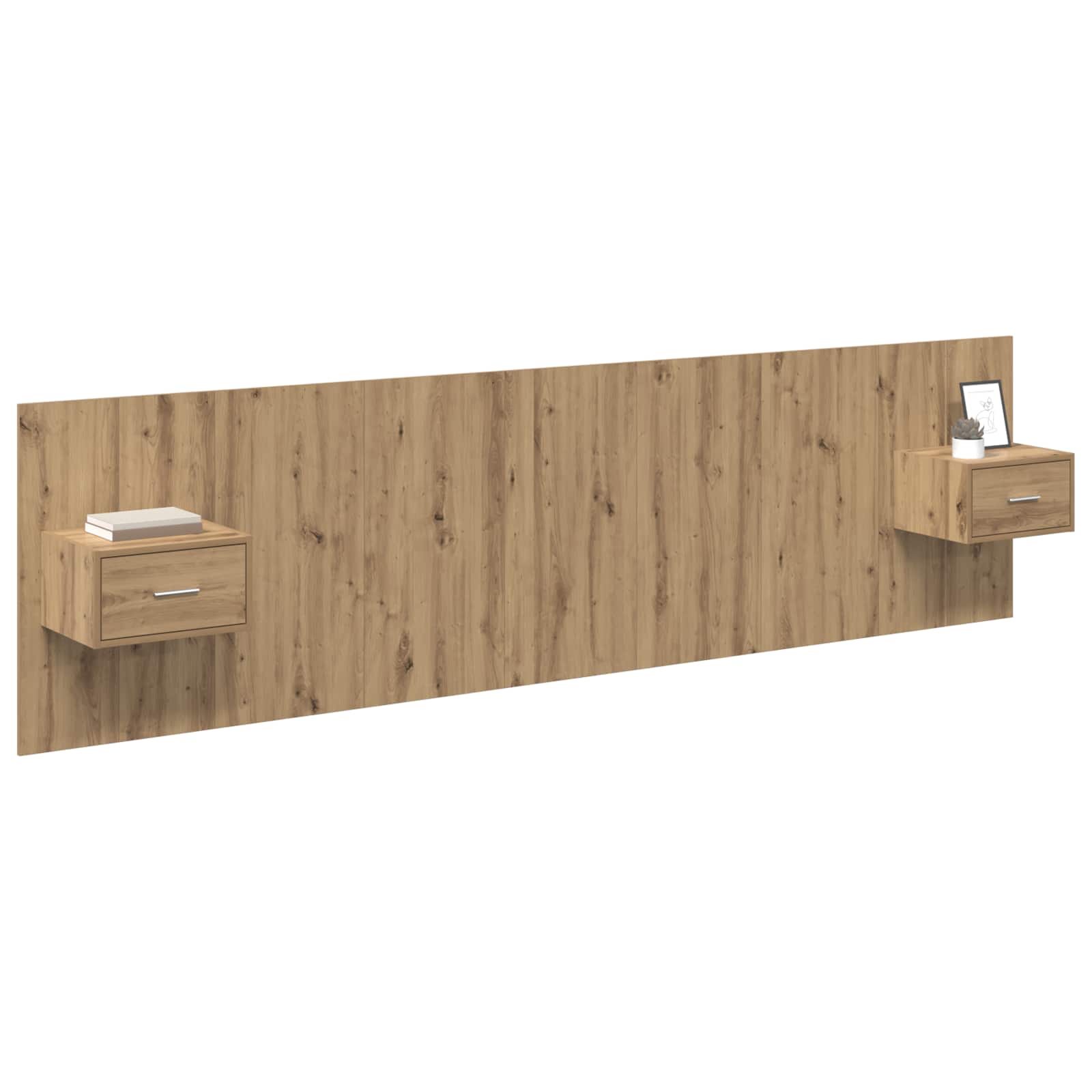 Testata con Comodino 3 pcs Rovere artigianale Legno multistrato 3415964