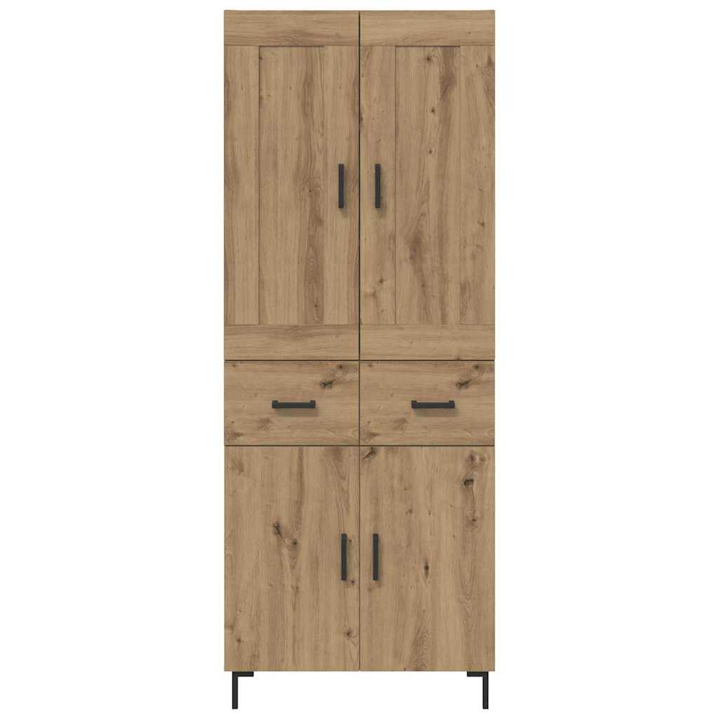 Credenza 2 pz-Set di 2 Buffet-Armadio da cucina Rovere artigianale Legno multistrato 610717