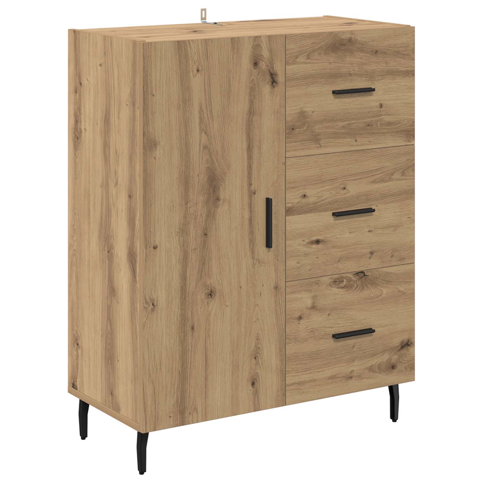 Credenza 2 pz-Set di 2 Buffet-Armadio da cucina Rovere artigianale Legno Stratificato e Vetro 533250