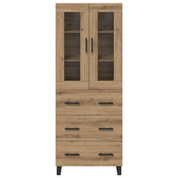 Credenza 2 pz-Set di 2 Buffet-Armadio da cucina Rovere artigianale Legno Stratificato e Vetro 319639