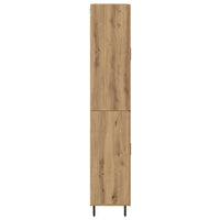 Credenza 2 pcs Rovere artigianale Legno Stratificato e Vetro 3416008