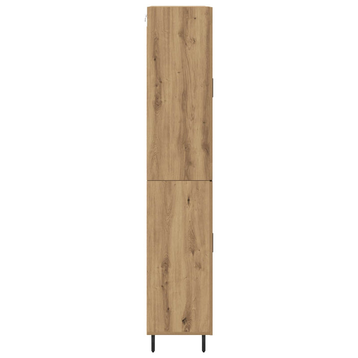 Credenza 2 pz-Set di 2 Buffet-Armadio da cucina Rovere artigianale Legno Stratificato e Vetro 351995