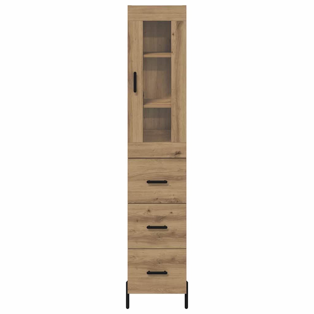 Credenza con cassetto Rovere artigianale 34,5 x 34 x 180 cm 3416017
