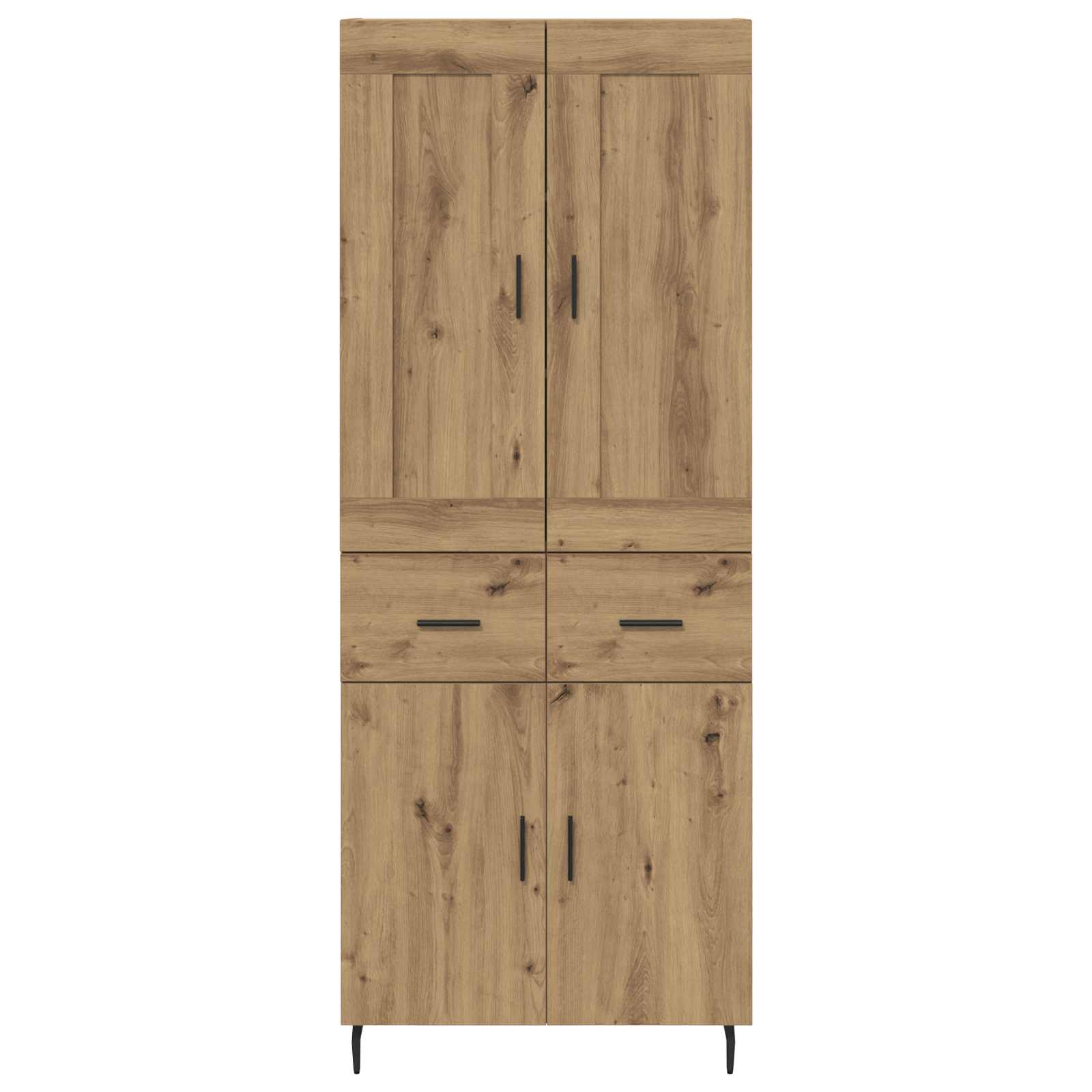 Credenza 2 pz-Set di 2 Buffet-Armadio da cucina Rovere artigianale Legno Stratificato e Vetro 896152