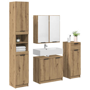 Set di mobili per il bagno con porta 4 pcs Rovere artigianale 3416028