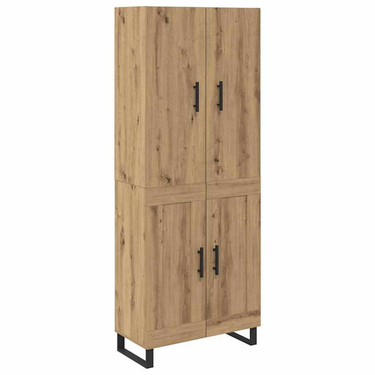 Credenza 2 pz-Set di 2 Buffet-Armadio da cucina Rovere artigianale Legno Stratificato e Vetro 424841