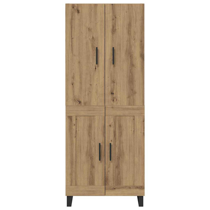 Credenza 2 pz-Set di 2 Buffet-Armadio da cucina Rovere artigianale Legno Stratificato e Vetro 424841