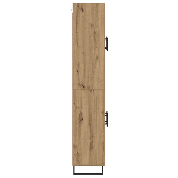 Credenza 2 pcs Rovere artigianale Legno Stratificato e Vetro 3416038