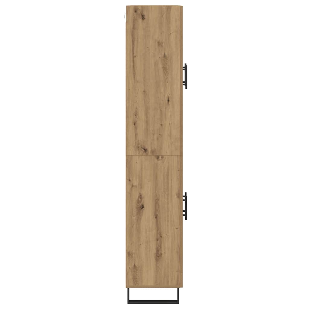 Credenza 2 pz-Set di 2 Buffet-Armadio da cucina Rovere artigianale Legno Stratificato e Vetro 424841