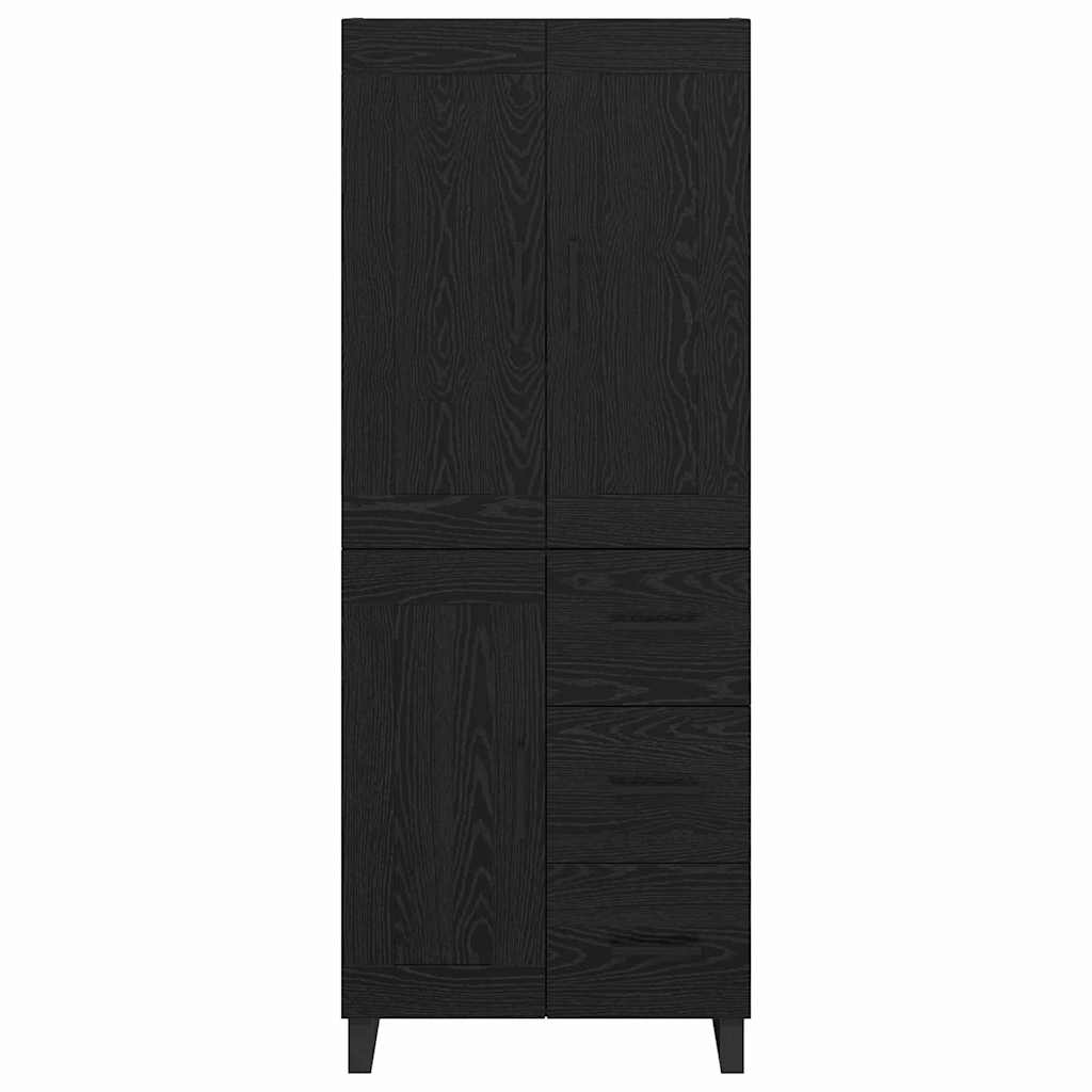 Credenza Montaggio a parete 2 pcs Rovere Nero Legno multistrato 3416063