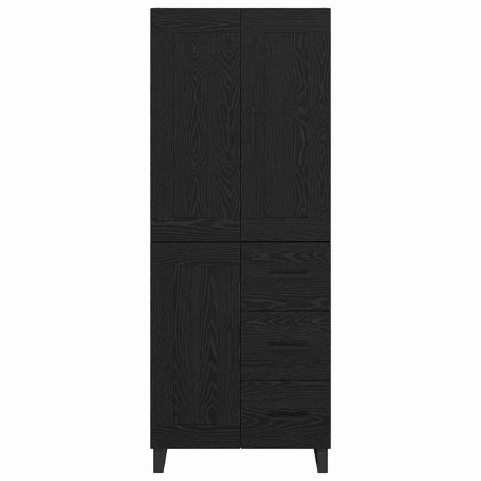 Credenza Montaggio a parete 2 pcs Rovere Nero Legno multistrato 3416063