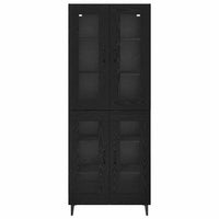 Credenza Rovere Nero 69,5 x 34 x 180 cm Legno multistrato 3416069