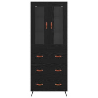Mobile Highboard 2 pcs Rovere Nero Legno multistrato 3416071