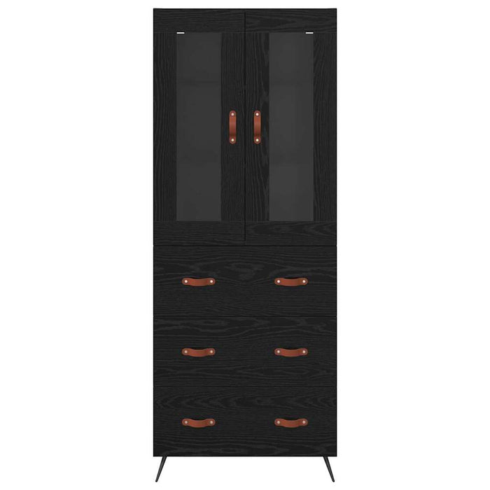 Mobile Highboard 2 pcs Rovere Nero Legno multistrato 3416071