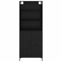 Credenza Montaggio a parete 2 pcs Rovere Nero Legno multistrato 3416074