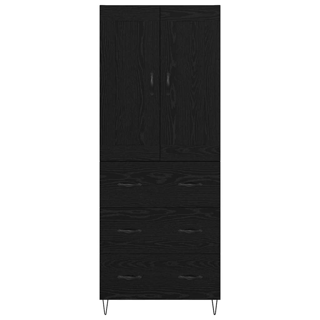 Credenza Rovere Nero 69,5 x 34 x 180 cm Legno multistrato 3416076